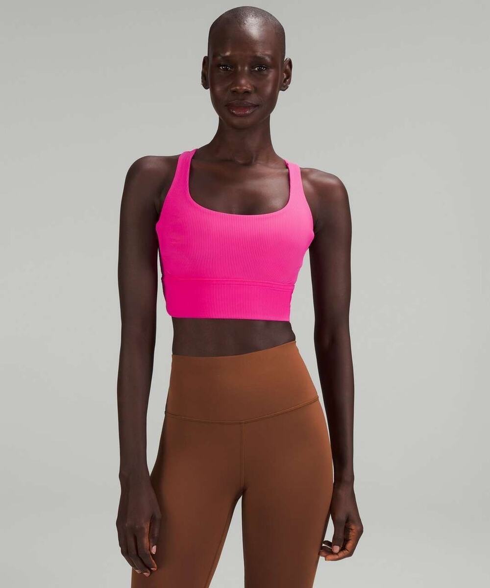 Lululemon Ribbed Longline Energy Bra Hot Pink Size 6